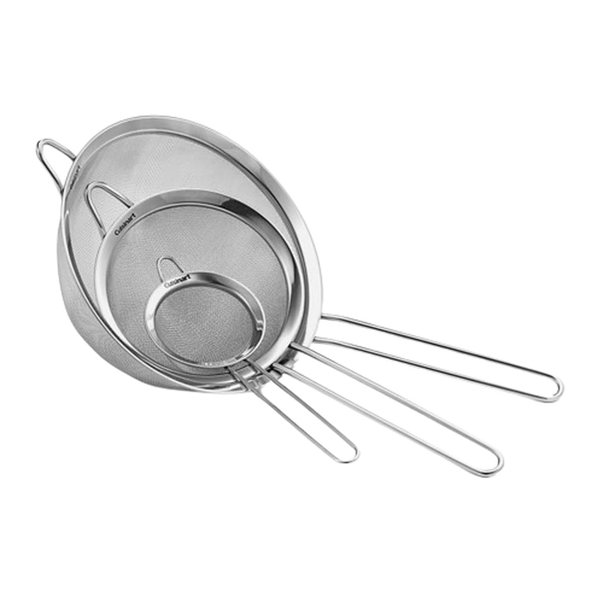 Cuisinart 3 Piece Stainless Steel Mesh Strainer Set for for Sifting, Straining and Draining Vegetables, Pastas, Flour, Tea